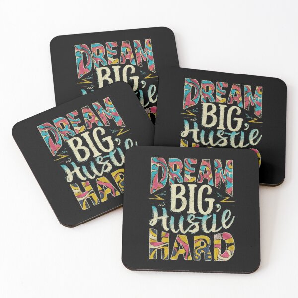 Item preview, Colorful Inscription Dream Big Hustle Hard designed and sold by M R Design.