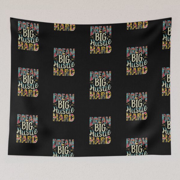 Item preview, Colorful Inscription Dream Big Hustle Hard designed and sold by M R Design.