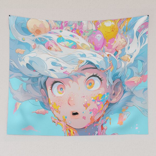 Item preview, Surreal Pastel Confectionery Splash Anime Girl designed and sold by bubblegoth.