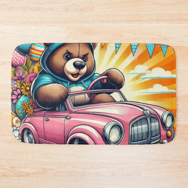 Item preview, bear with a pink car Easter Funny animals s designed and sold by Expressions-Sel.