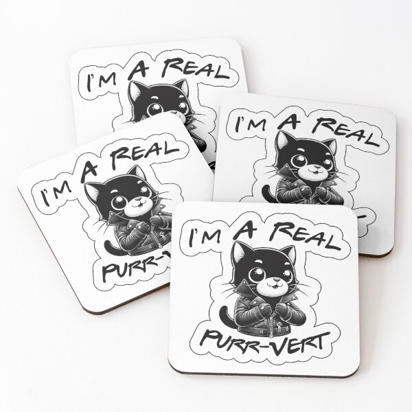 Item preview, I'm a Real Purr-Vert (Leather) designed and sold by CatBagz.