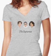 The Supremes (3, with eyes, white text) Women's Fitted V-Neck T-Shirt