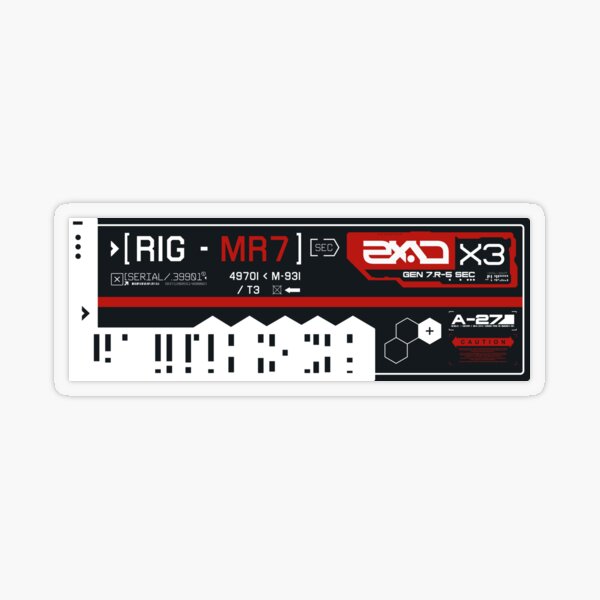 Artikel-Vorschau von Rig MR7 machine decal gray red , designt und verkauft von Arez Xzan.