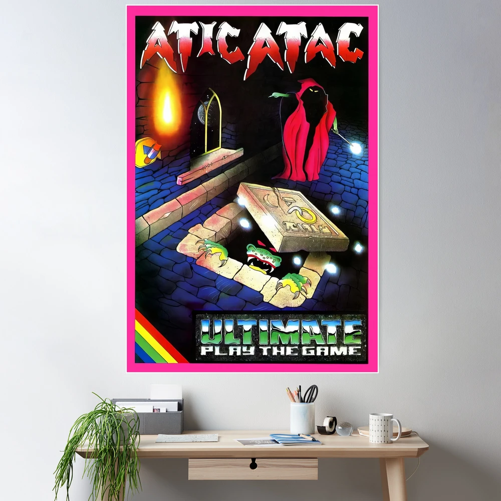 ATIC ATAC - ZX Spectrum Vintage Fantasy Game Poster