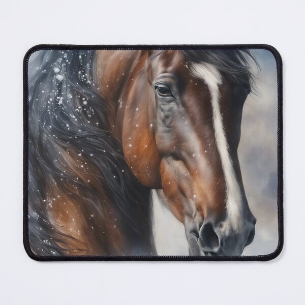 Item preview, A Bay Stallion in the Snow designed and sold by Stephanie Laird.