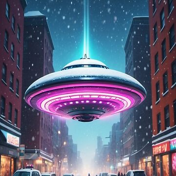 Artwork thumbnail, Frosty Aurora Encounter - Aliens and Ufo by eXtraHumans