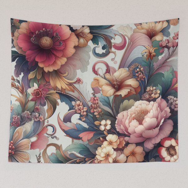 Item preview, Baroque Blossoms Rich Floral Tapestry in Warm Tones designed and sold by ArtComixHaven.