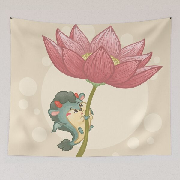 Item preview, Dragon Hugging a Lotus Flower designed and sold by Khotekmei.