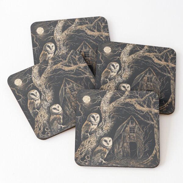 Item preview, Barn Owls in the Spooky Night designed and sold by wyntera.