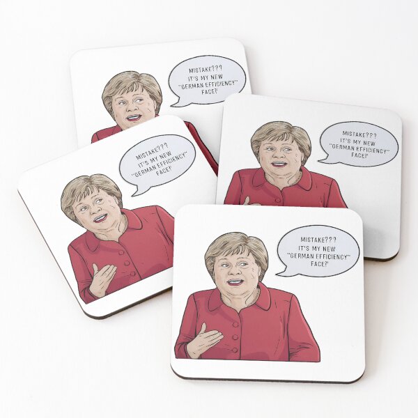 Item preview, Angela Merkel German Efficiency Quote Cartoon Sticker, Humorous Political Figure Illustration, Laptop Decal designed and sold by WatermelonPink.