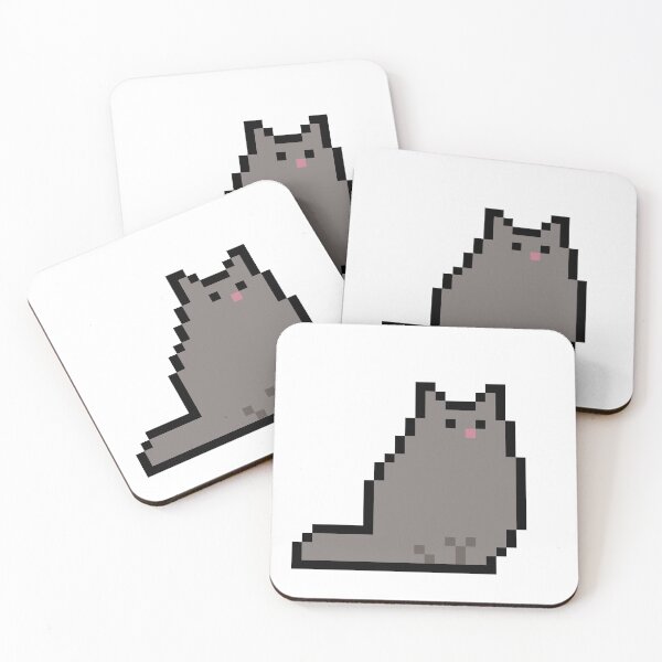 Item preview, Grey cat pixel art designed and sold by Hobbes2594.