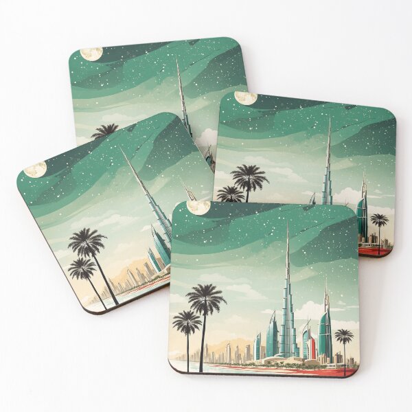 Item preview, Dubai United Arab Emirates Starry Night Vintage Travel Tourism  designed and sold by TravelersGems.