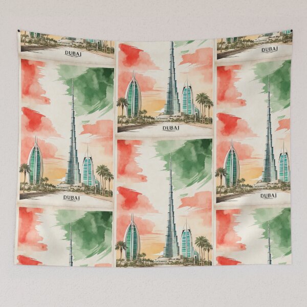 Item preview, Dubai United Arab Emirates Vintage Travel Tourism Watercolor designed and sold by TravelersGems.