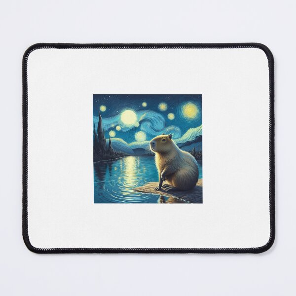 Item preview, Capybara ft. Van Gogh-Road with Cypress and Star1 designed and sold by Capybara Art Lover.
