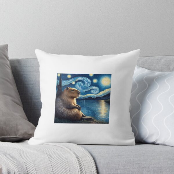 Item preview, Capybara ft. Van Gogh-Road with Cypress and Star2 designed and sold by Capybara Art Lover.