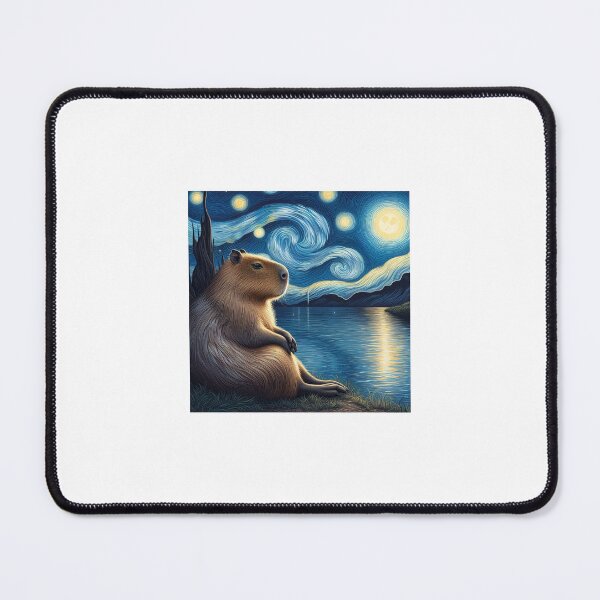 Item preview, Capybara ft. Van Gogh-Road with Cypress and Star2 designed and sold by Capybara Art Lover.