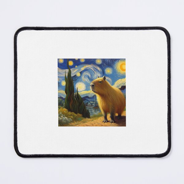 Item preview, Capybara ft. Van Gogh-Road with Cypress and Star3 designed and sold by Capybara Art Lover.
