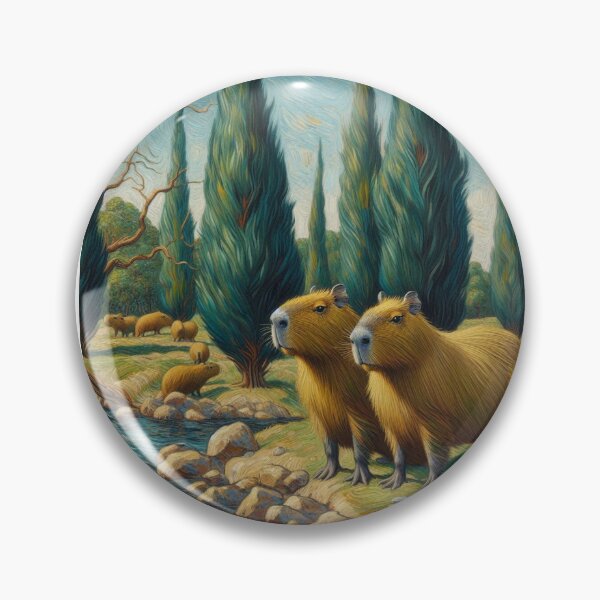 Item preview, Capybara ft. Van Gogh-Road with Cypress and Star4 designed and sold by Capybara Art Lover.