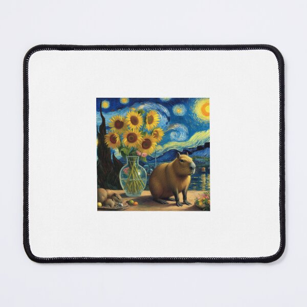 Item preview, Capybara ft. Van Gogh-Road with Cypress and Star5 designed and sold by Capybara Art Lover.