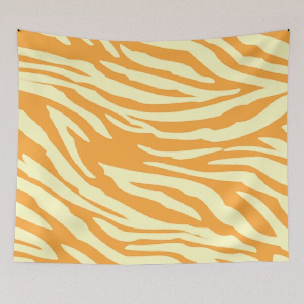 Item preview, Creamsicle colored zebra pattern  designed and sold by Roxburylane.