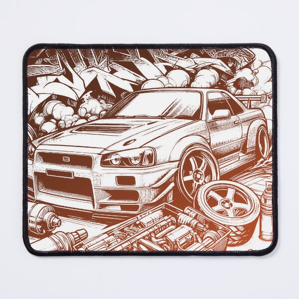 Item preview, Drift Car Graffiti Style Black and White Sketch designed and sold by Horizon Illustration Motor Company.