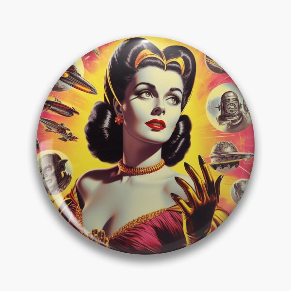 Item preview, Retro Sci-fi Girl designed and sold by PulpVintage.