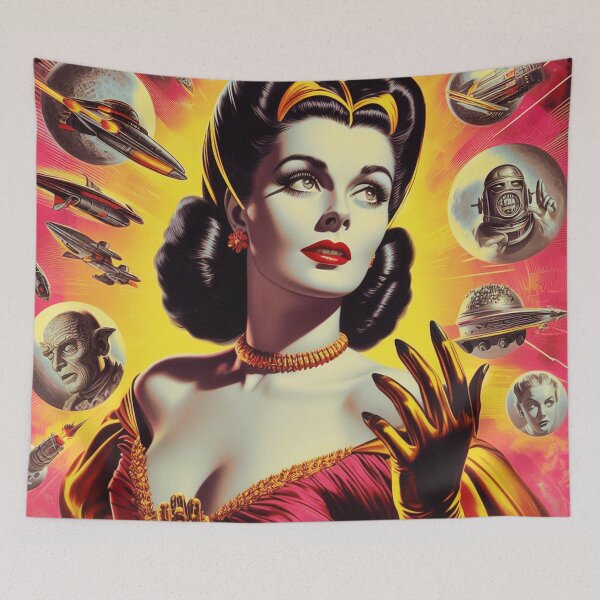 Item preview, Retro Sci-fi Girl designed and sold by PulpVintage.