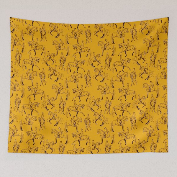 Item preview, Dressage Divas Pattern in Goldenrod designed and sold by Lavender Woodman.