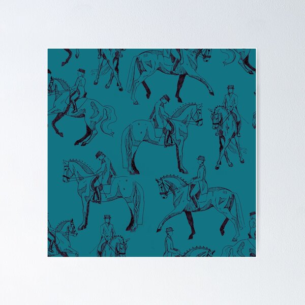 Item preview, Dressage Divas Pattern in Deep Sea designed and sold by Lavender Woodman.