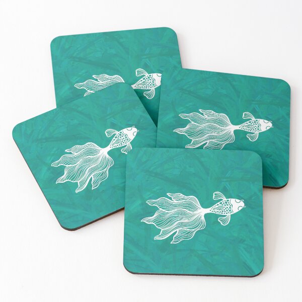 Item preview, Teal Feathered Beta Fish Abstract designed and sold by LiaIsabellaArt.