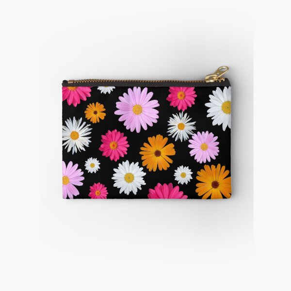 Item preview, Colorful Happy White Orange Pink Magenta Daisy Flowers Shapes on Black Mania Shapes Mania designed and sold by Shapes-Mania.