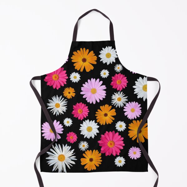 Item preview, Colorful Happy White Orange Pink Magenta Daisy Flowers Shapes on Black Mania Shapes Mania designed and sold by Shapes-Mania.