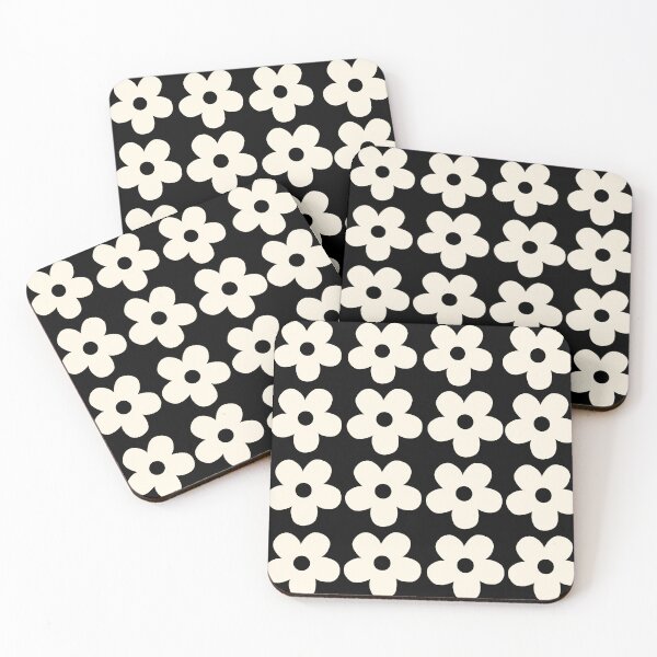 Item preview, Ivory and Black Flower Design designed and sold by HeyDaisyShop.
