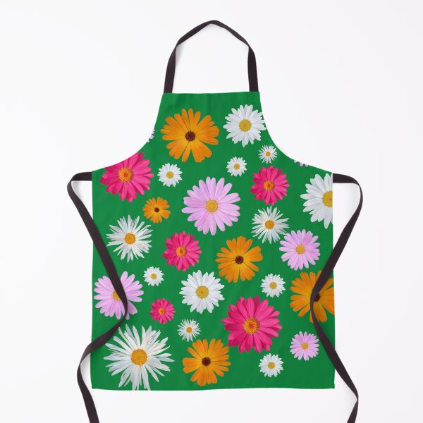 Item preview, Colorful Happy White Orange Pink Magenta Daisy Flowers Shapes on Green Mania Shapes Mania designed and sold by Shapes-Mania.