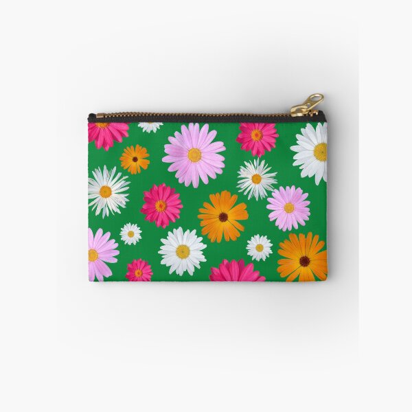 Item preview, Colorful Happy White Orange Pink Magenta Daisy Flowers Shapes on Green Mania Shapes Mania designed and sold by Shapes-Mania.