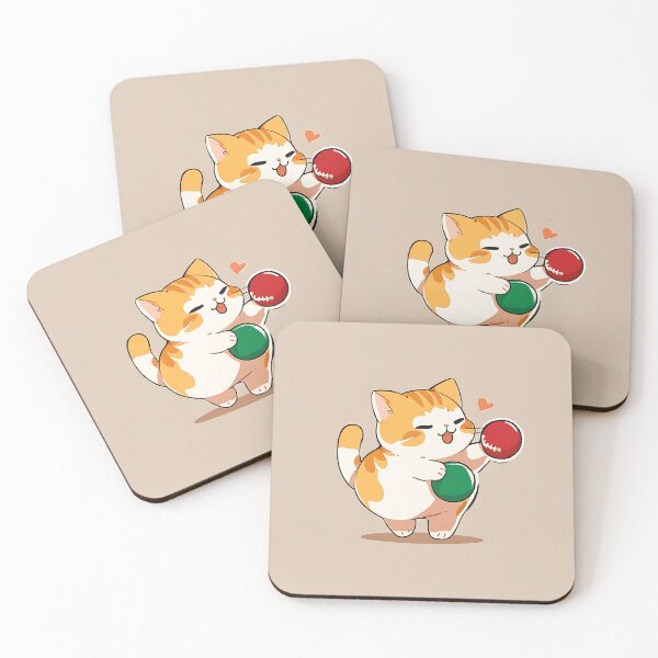 Item preview, A mischievous orange cat plays with a ball. designed and sold by GOTJIm.