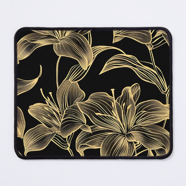 Item preview, elegant blue and gold lilys print designed and sold by dcrc.