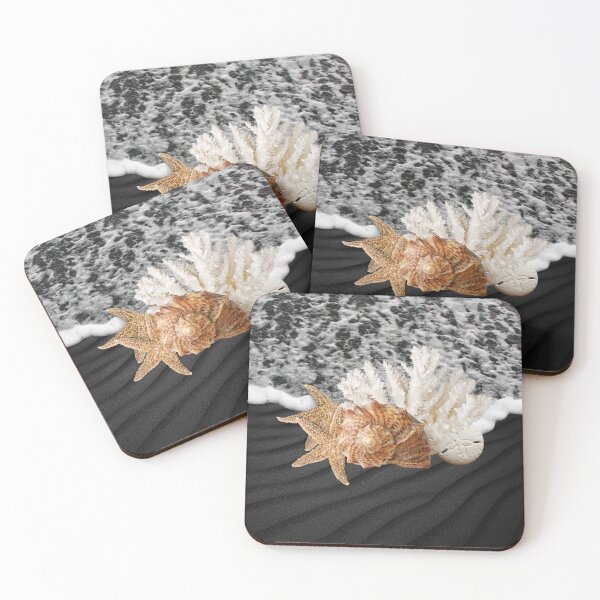Item preview, Black Sand and Seashells designed and sold by WhiteSoftPetals.