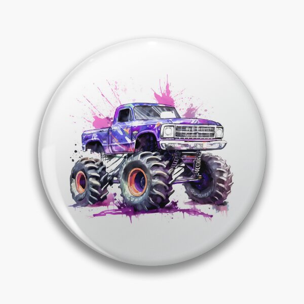 Item preview, Purple Monster Truck With Ink Splash Effect designed and sold by Amberjays.
