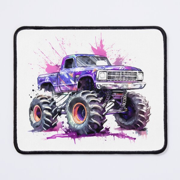 Item preview, Purple Monster Truck With Ink Splash Effect designed and sold by Amberjays.