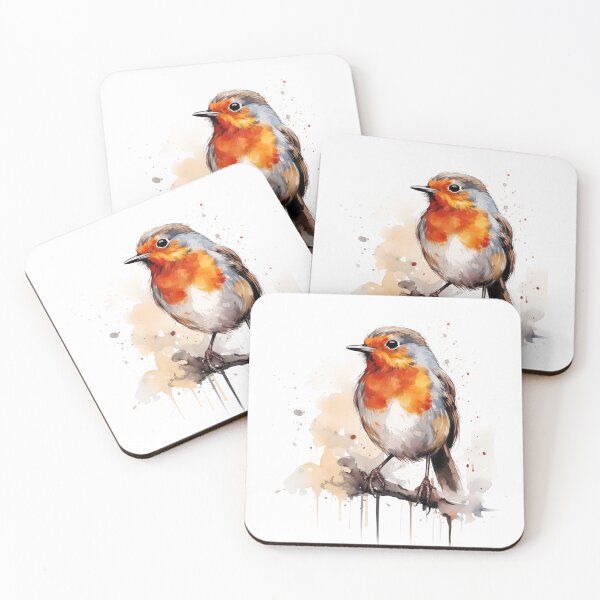 Item preview, Robin Sketch With Ink Splash Effect designed and sold by Amberjays.