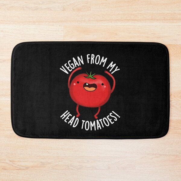 Item preview, Vegan From My Head Tomatoes Funny Veggie Pun (Dark BG) designed and sold by punnybone.