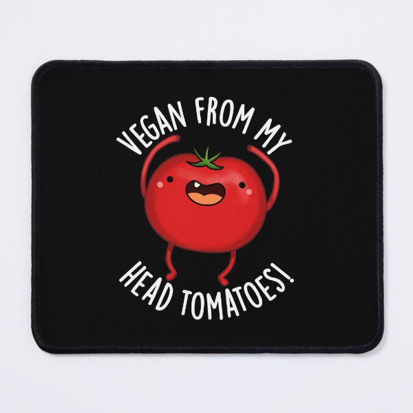 Item preview, Vegan From My Head Tomatoes Funny Veggie Pun (Dark BG) designed and sold by punnybone.