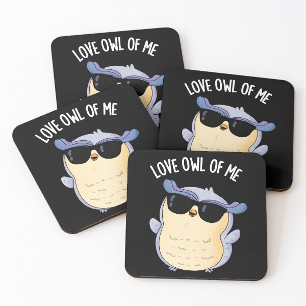 Item preview, Love Owl Of Me Funny Bird Pun (Dark BG) designed and sold by punnybone.