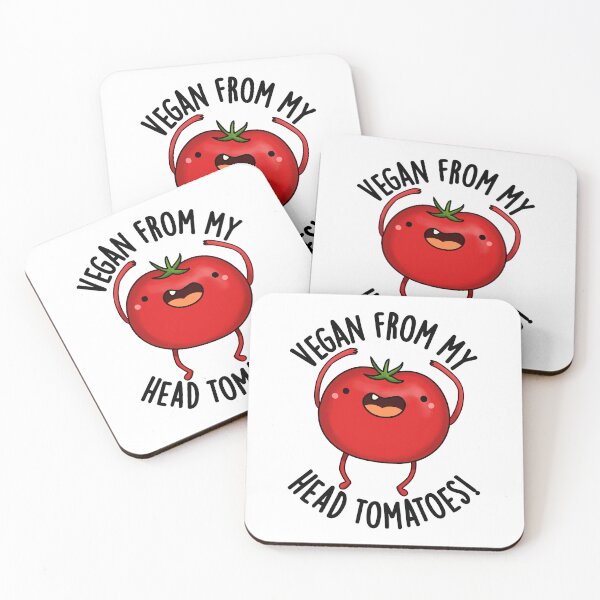 Item preview, Vegan From My Head Tomatoes Funny Veggie Pun  designed and sold by punnybone.