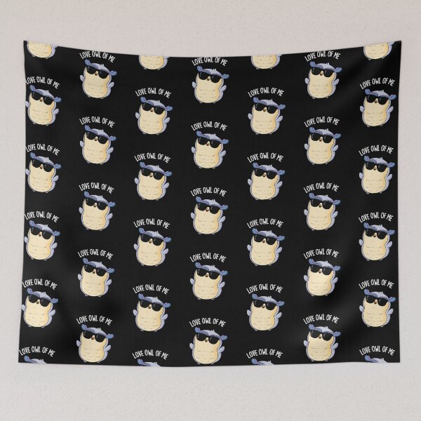 Item preview, Love Owl Of Me Funny Bird Pun (Dark BG) designed and sold by punnybone.