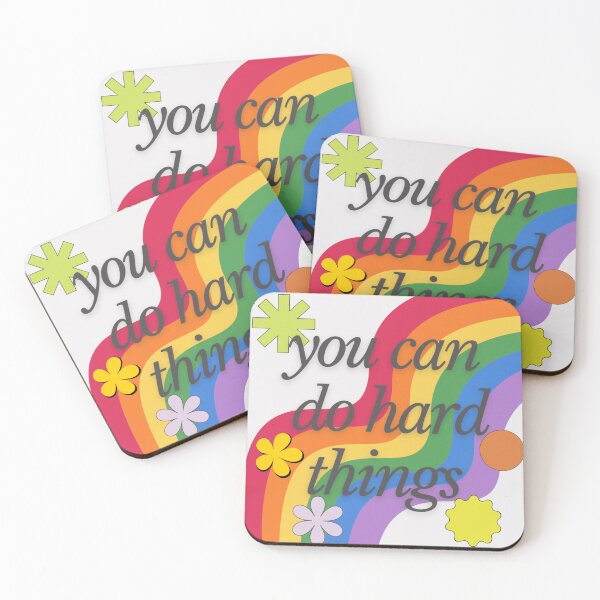 Item preview, You Can Do Hard Things Colourful Affirmation  designed and sold by luckygirlera-.