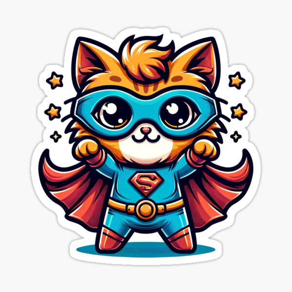 Item preview, Cute Superhero Cat designed and sold by PassionforLove.