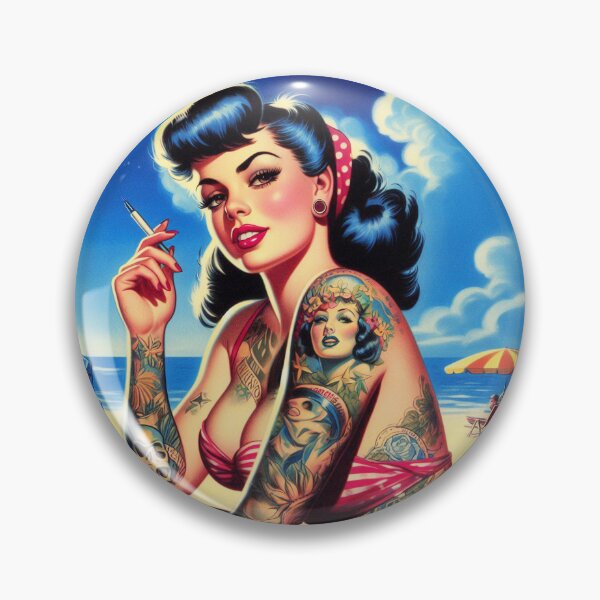 Item preview, Hot Tattooed Pin-up designed and sold by PulpVintage.
