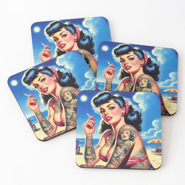 Item preview, Hot Tattooed Pin-up designed and sold by PulpVintage.
